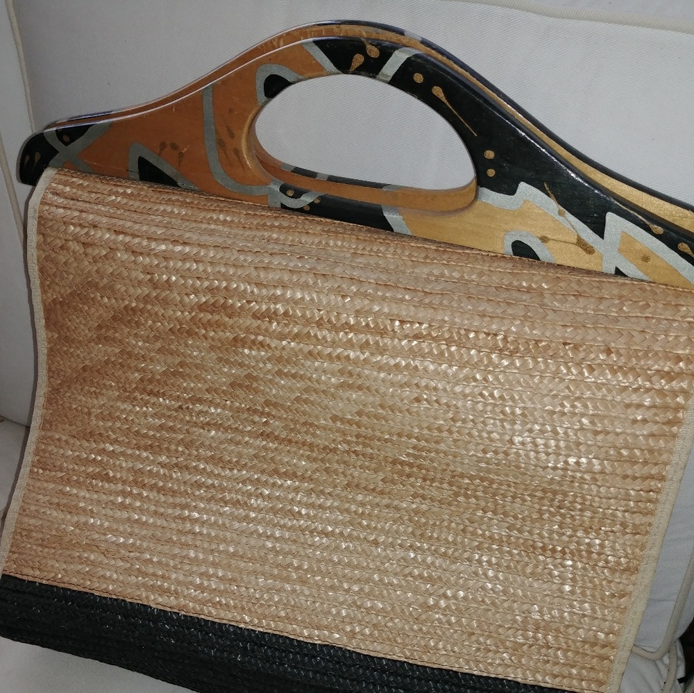 Vintage straw tote